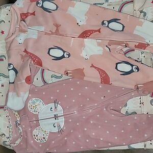 2 carters fleece footie pajamas baby girl